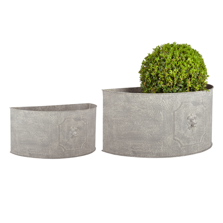 esschert design AM leeuw bloempot halfrond set/2