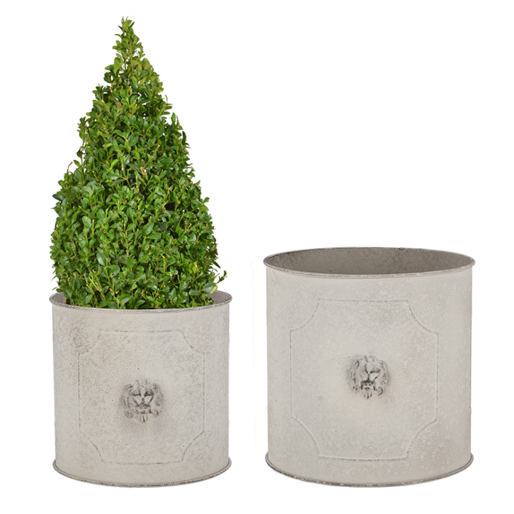 esschert design AM leeuw bloempot rond set/2