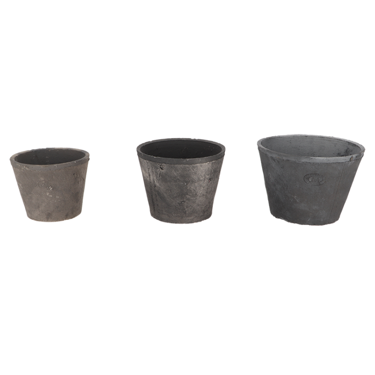 esschert design AT grijs pot rond L set van 3