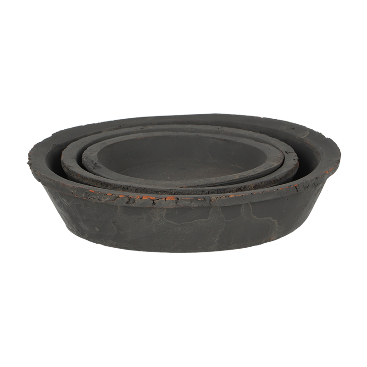 Esschert Design AT Grijs Schotel Rond S Set Van 3