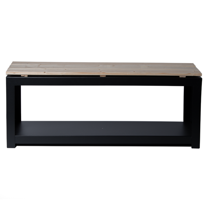 esschert design Bank met houtopslag rechthoek