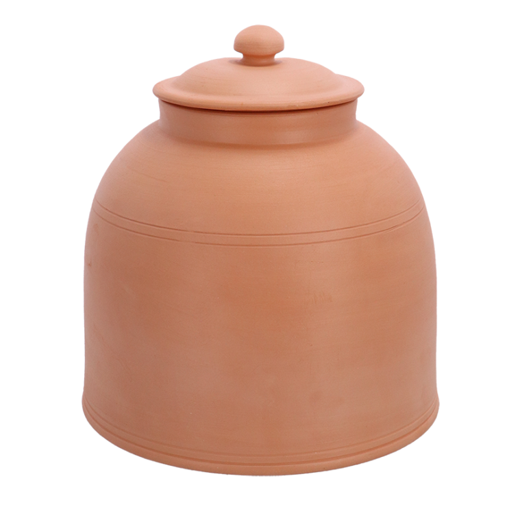 esschert design Bleekpot terracotta L met deksel