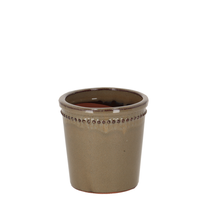 esschert design Bloempot geglazuurd grijs 12cm