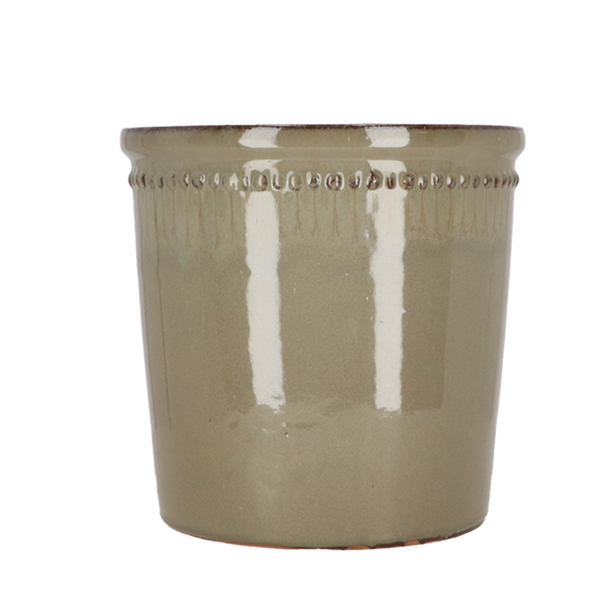 Esschert Design Bloempot Geglazuurd Grijs 25cm