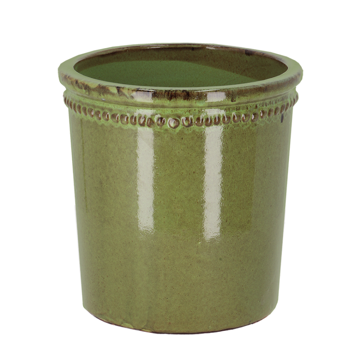 esschert design Bloempot geglazuurd groen 25cm