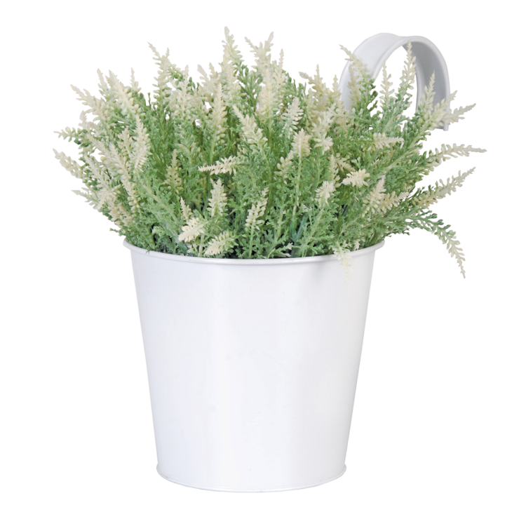 esschert design Bloempot met haak wit