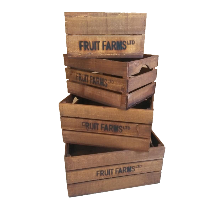 esschert design Bruine houten fruitkratten