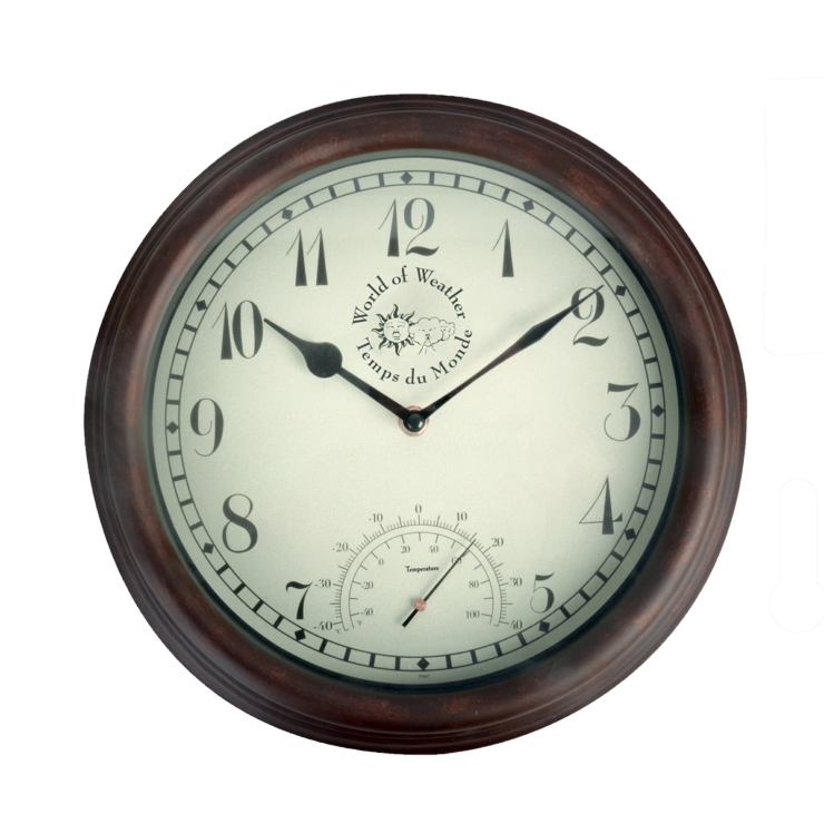 esschert design Buitenklok kunststof S