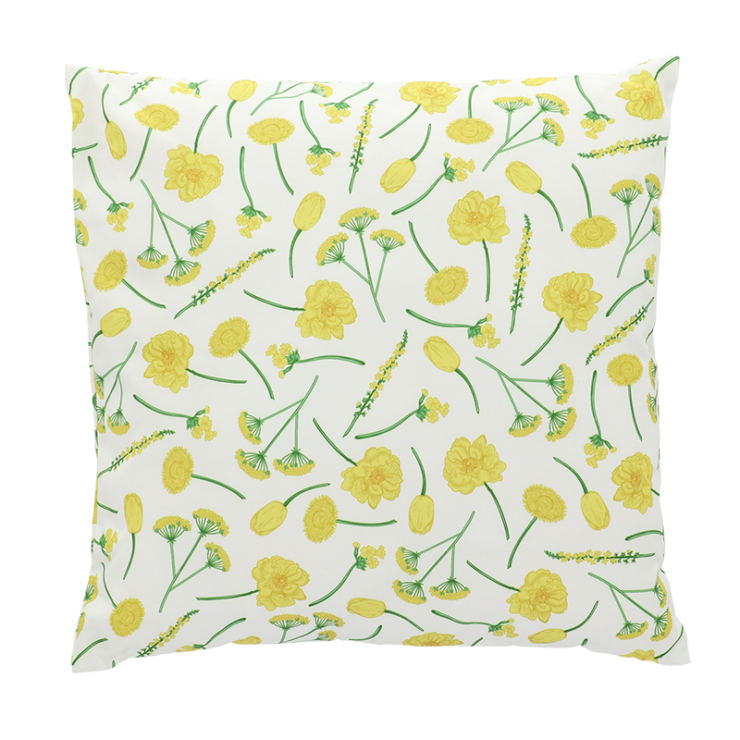 esschert design Buitenkussen bloemen geel