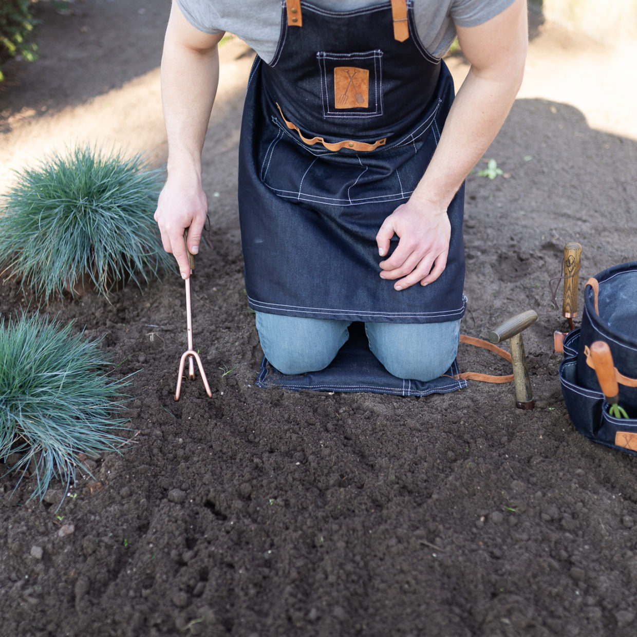 Esschert Design Denim Tuingereedschaptas