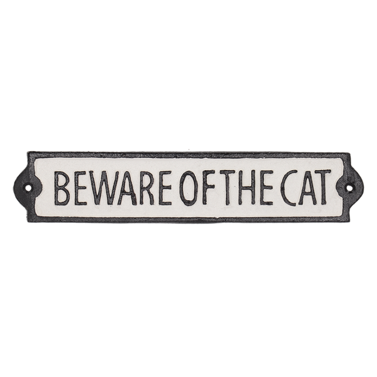 esschert design Deurbordje "beware of the cat"