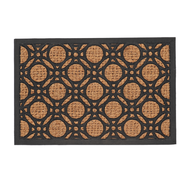 esschert design Deurmat rubber/kokos cirkels M
