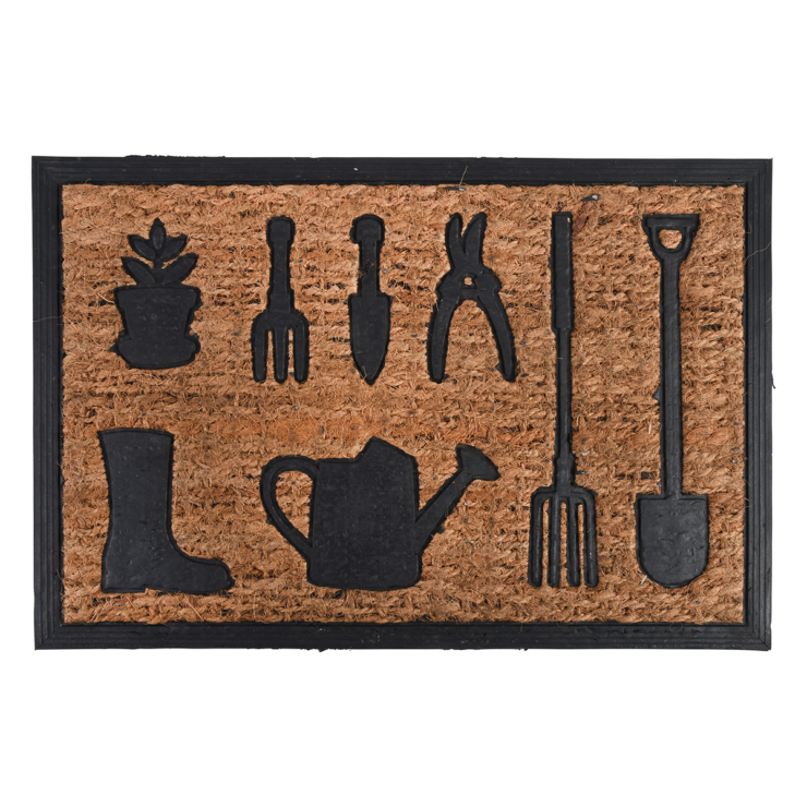 esschert design Deurmat rubber/kokos gieter