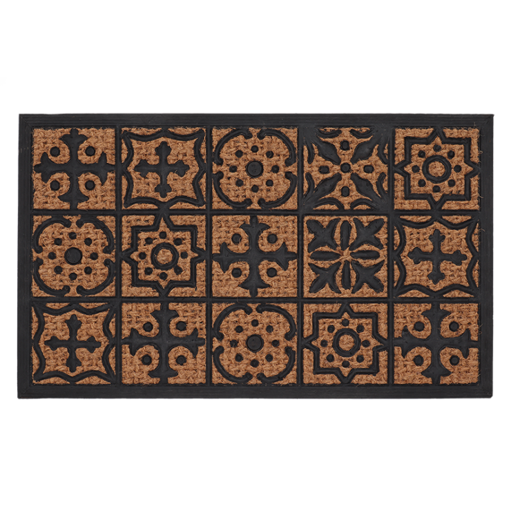 esschert design Deurmat rubber/kokos mozaiek L