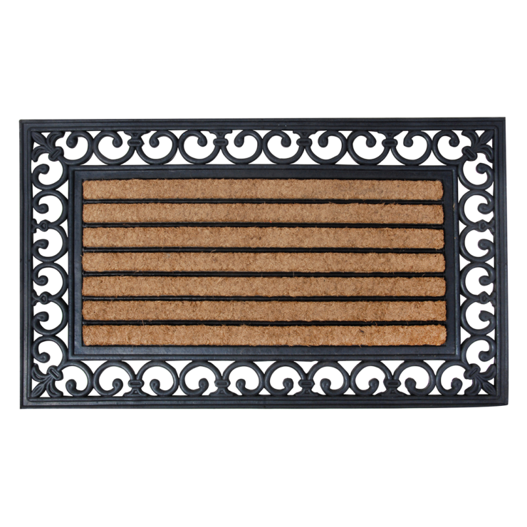 esschert design Deurmat rubber/kokos rechthoekig