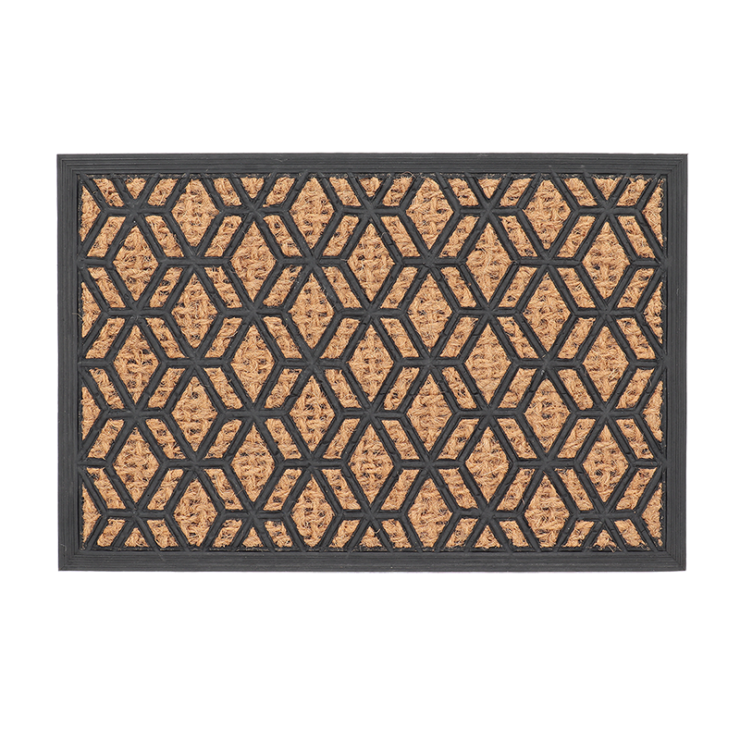 esschert design Deurmat rubber/kokos ruit M