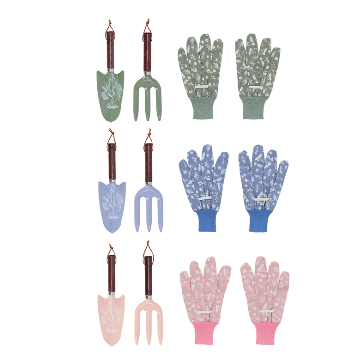 esschert design Diap. gereedschap+ handschoenen ass