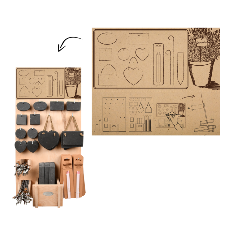 esschert design Display leisteen stekers gevuld