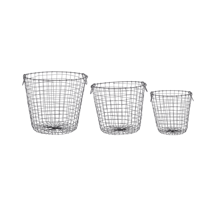 esschert design Draadmanden rond set van 3 L