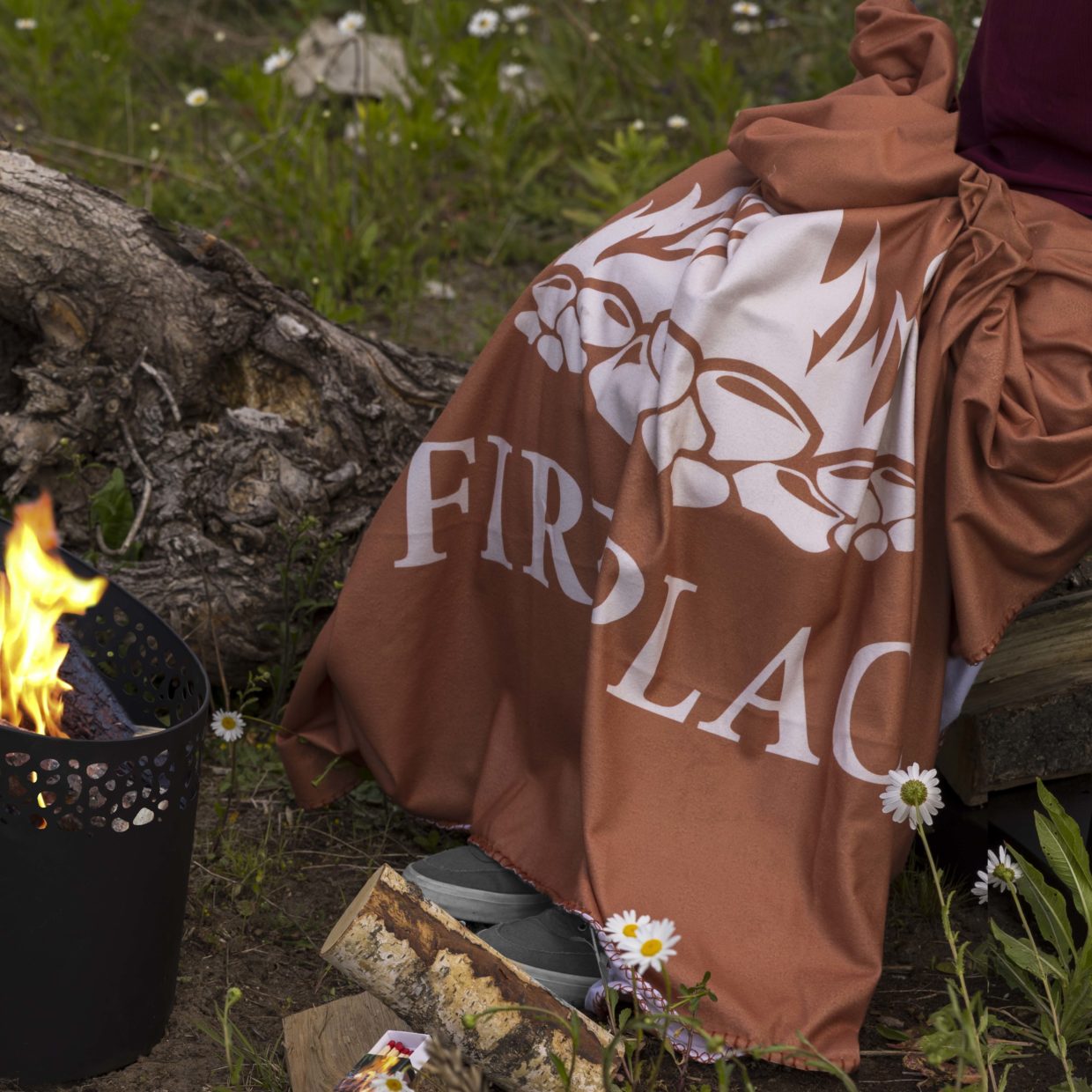 Esschert Design Fleeceplaid "Fireplace"