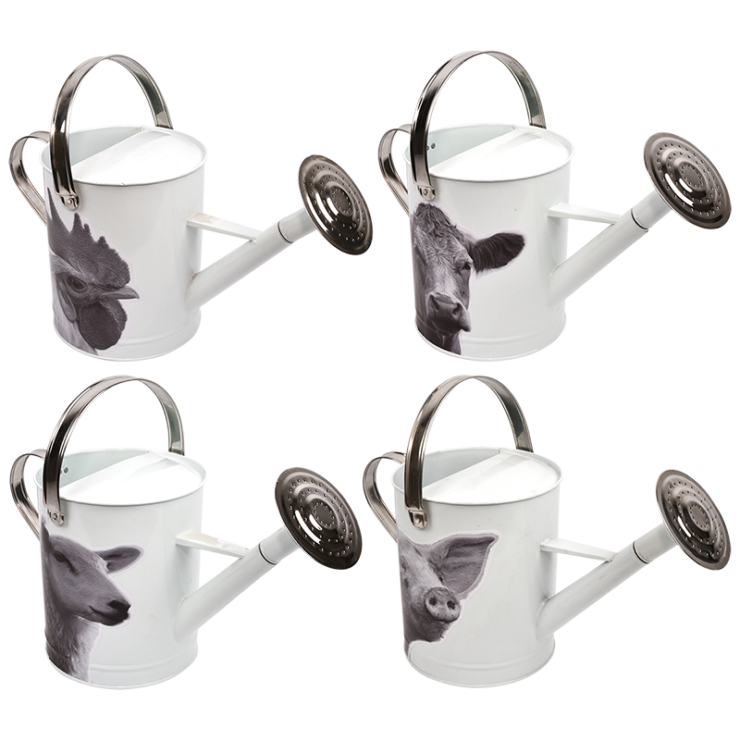 esschert design Gieter boerderijdieren z/w