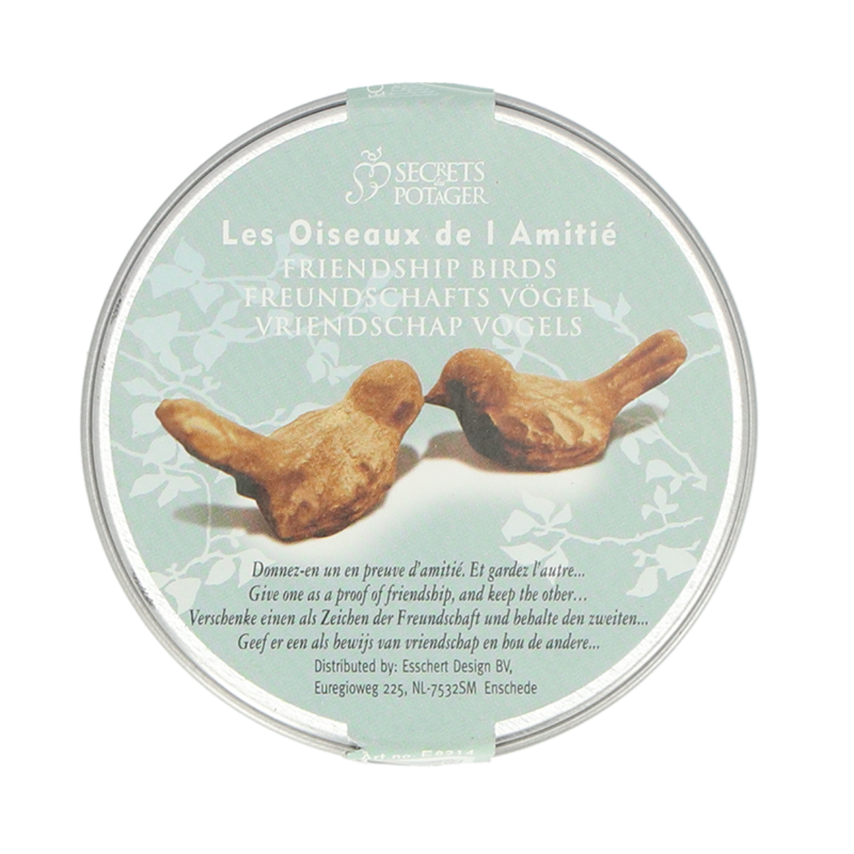 Esschert Design Giftbox 2 Vogels "Friendship" Roest