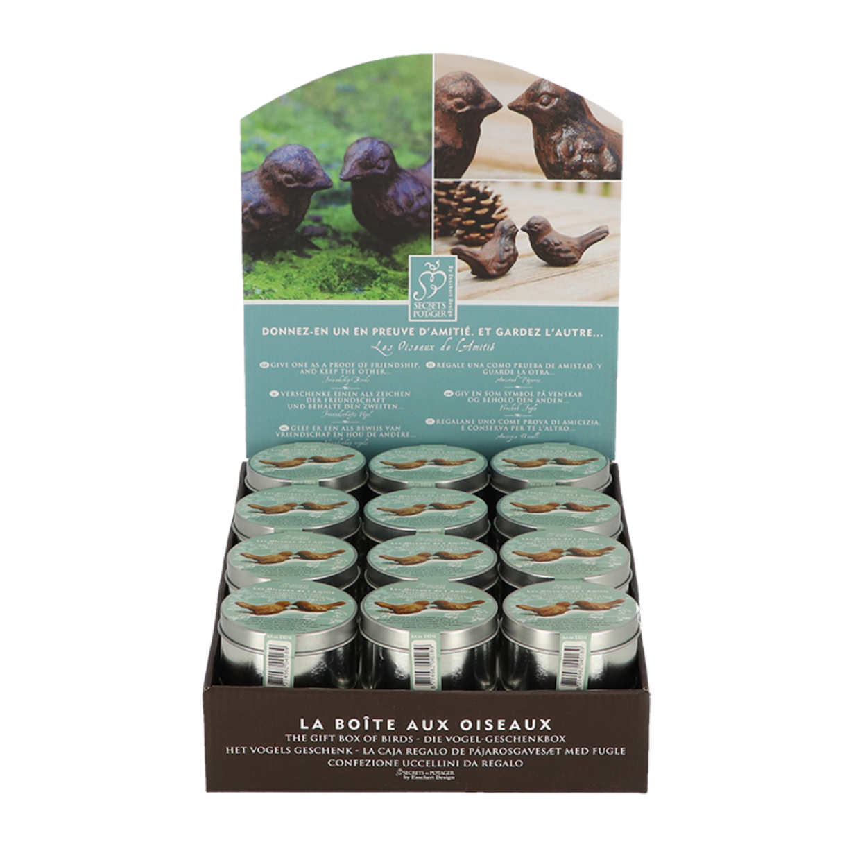 Esschert Design Giftbox 2 Vogels "Friendship" Roest