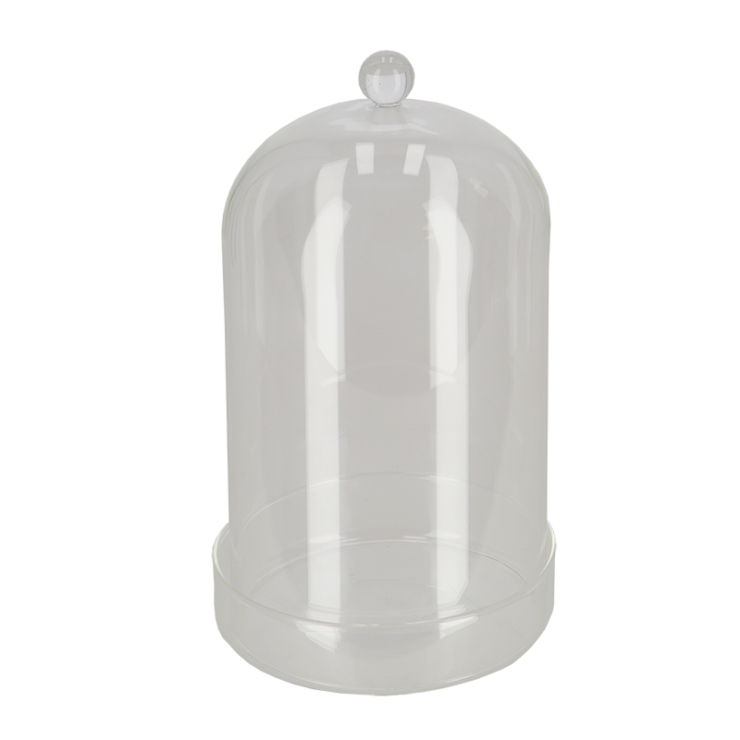 esschert design Glazen stolp met schaal S