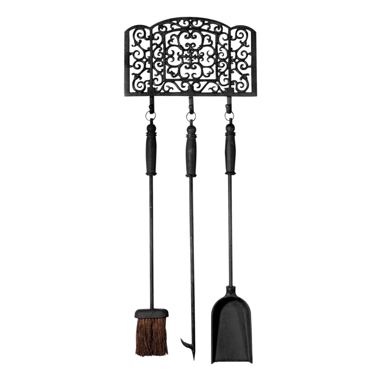 esschert design Haardgereedschapset zwart