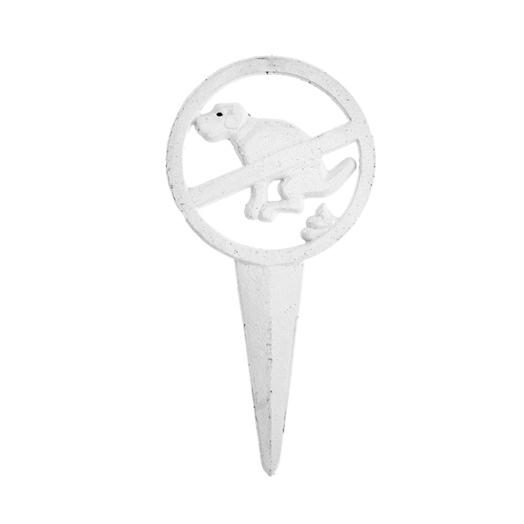 esschert design Hondenbordje niet poepen wit