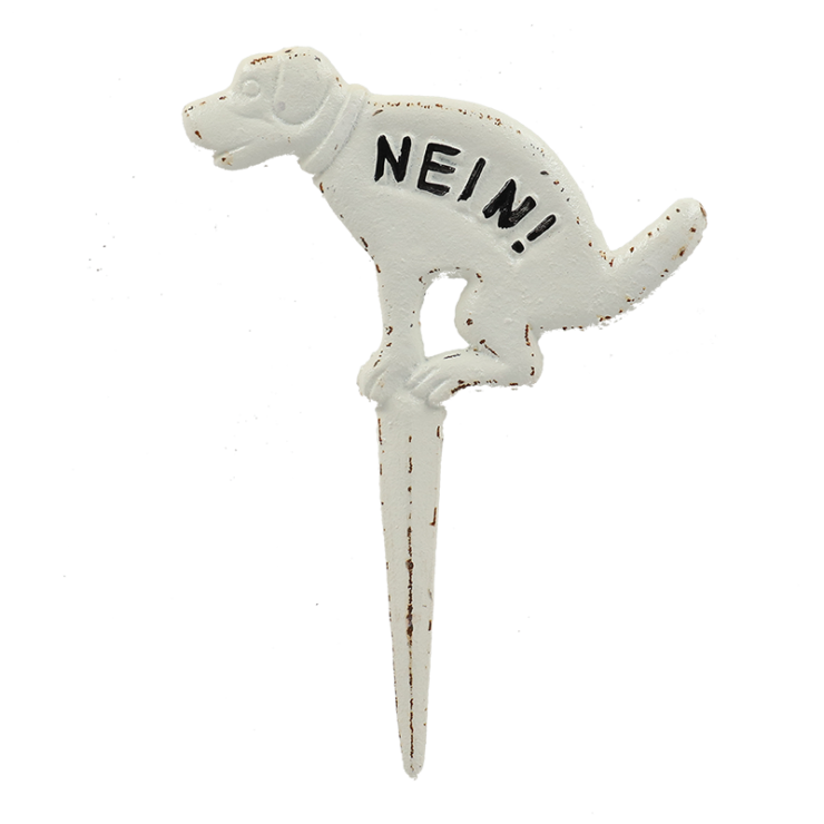 esschert design Hondenbordje poepen "Nein " wit