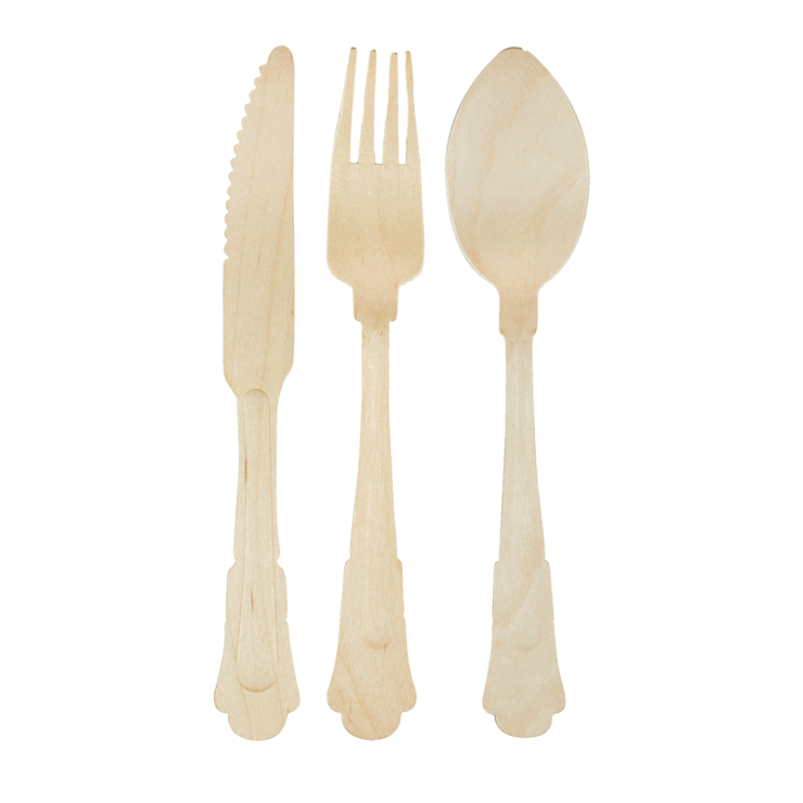 esschert design Houten bestek set van 8