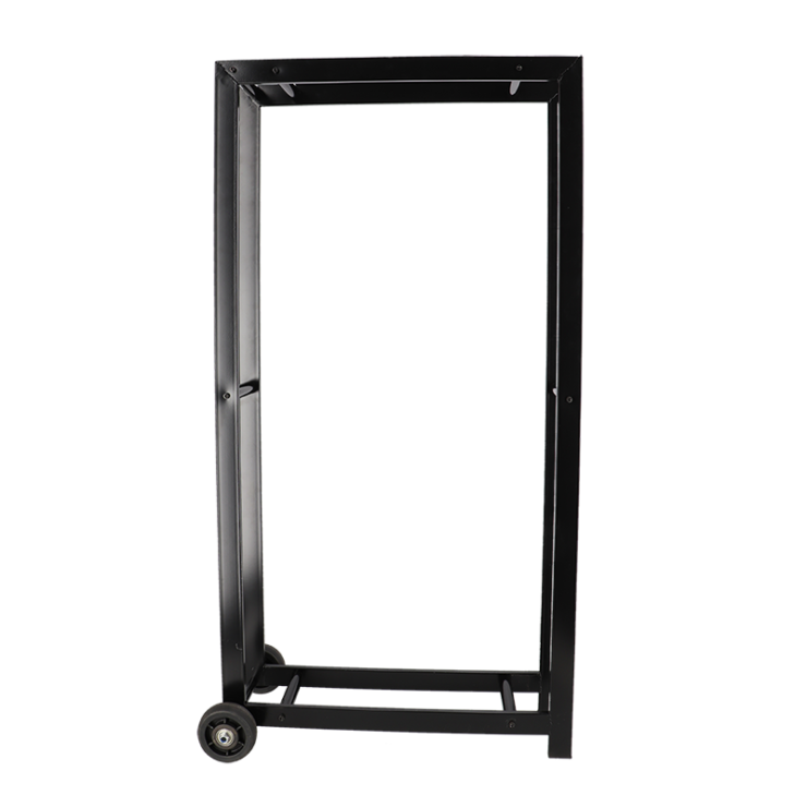 esschert design Houtopslag met wielen zwart L