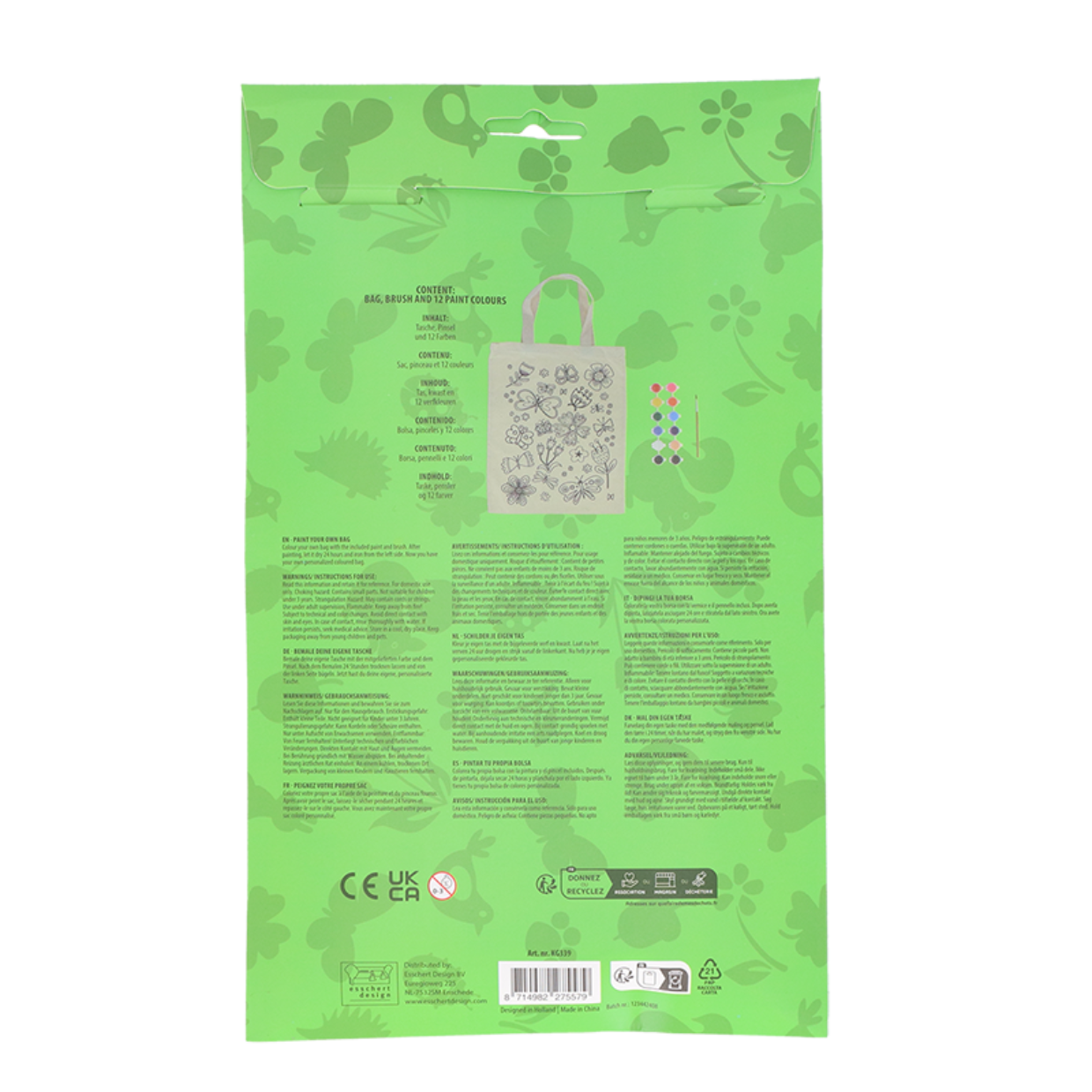 Esschert Design Inkleurtas "vlinders"