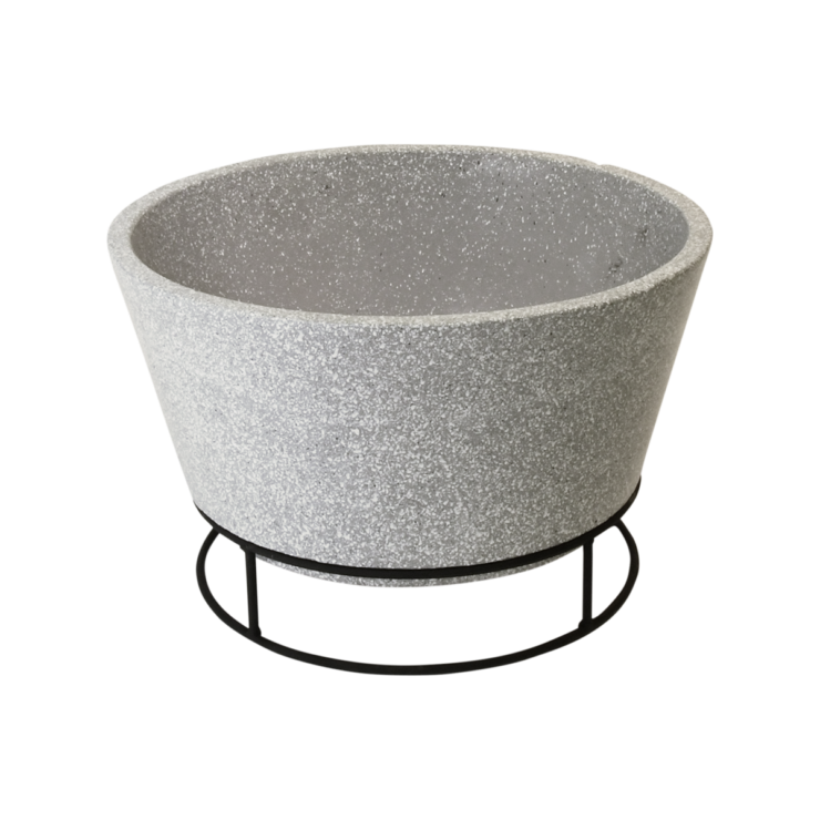 esschert design Keramiek vuurschaal in betonlook