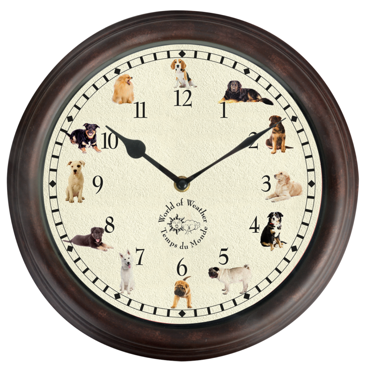 esschert design Klok met hondengeluiden
