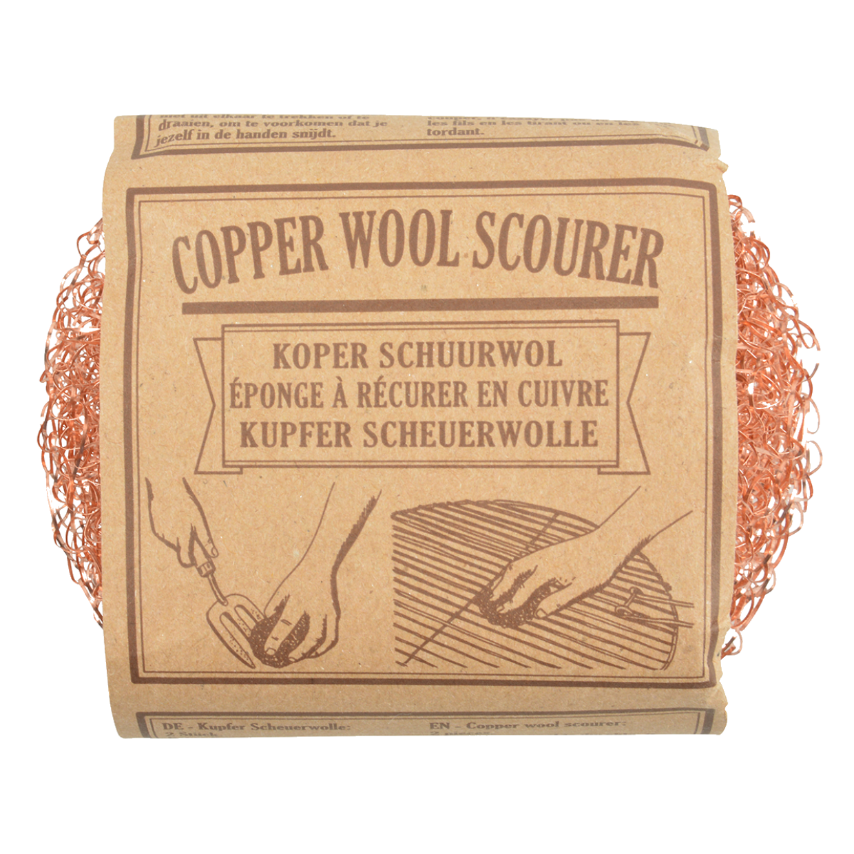 Esschert Design Koper Schuurwol Set Van 2