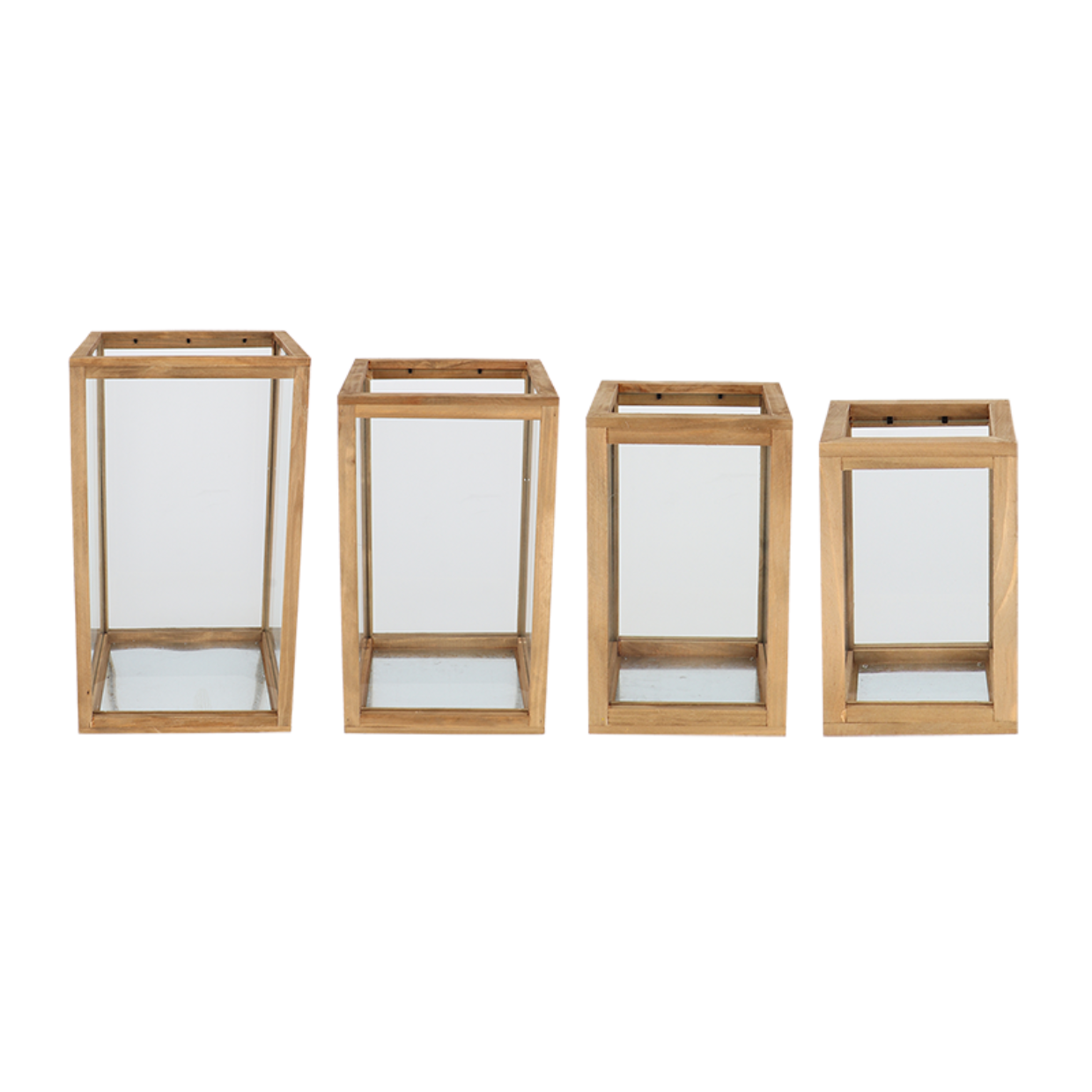 Esschert Design Lantaarn Hout Set Van 4