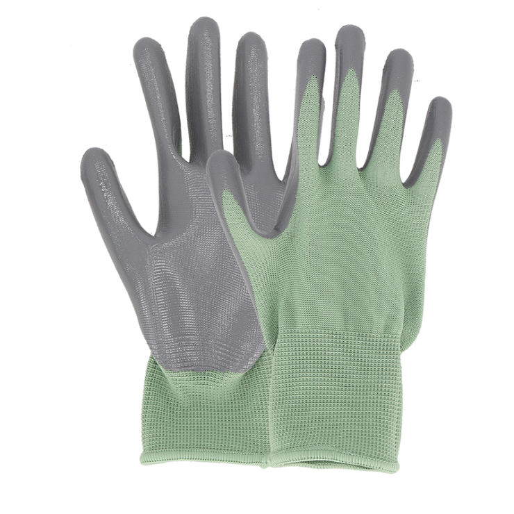 esschert design Nitril PES handschoenen groen M