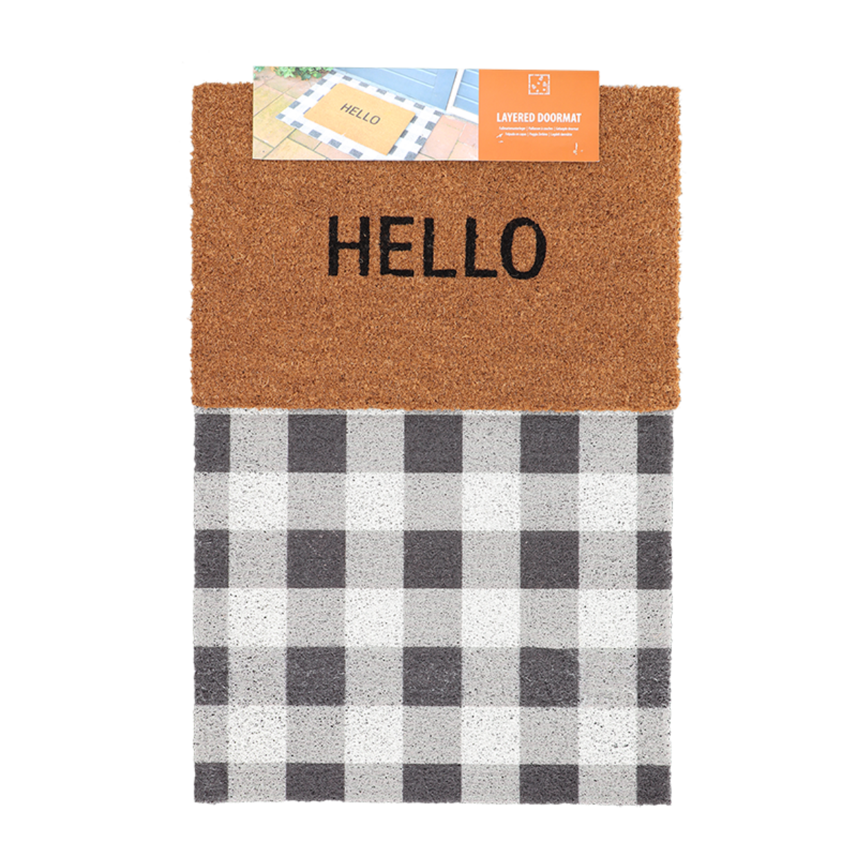 Esschert Design Onderdeurmat Set Ruitpatroon