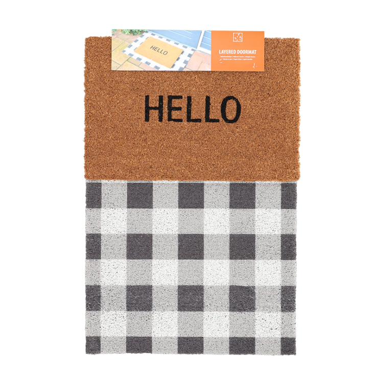 esschert design Onderdeurmat set ruitpatroon