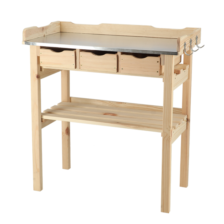 esschert design Oppottafel met lades blank