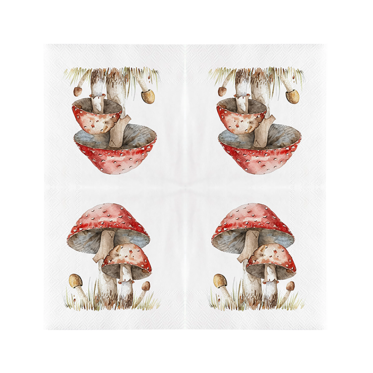 esschert design Pap. servetten vliegenzwam 33x33cm