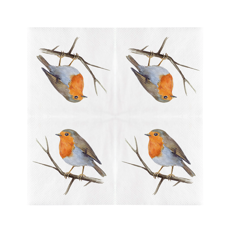 esschert design Papieren servet. roodborst 33x33cm