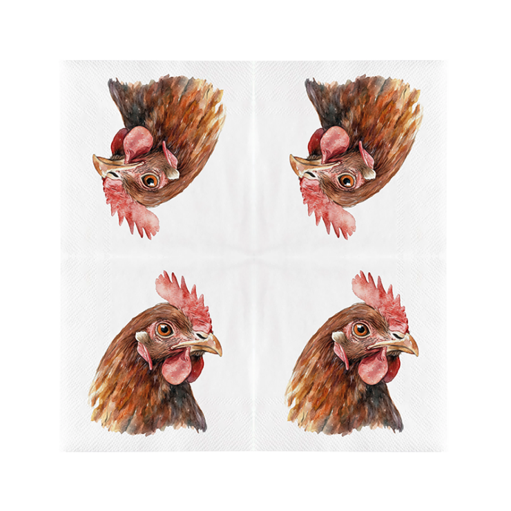 esschert design Papieren servetten kip 33x33cm