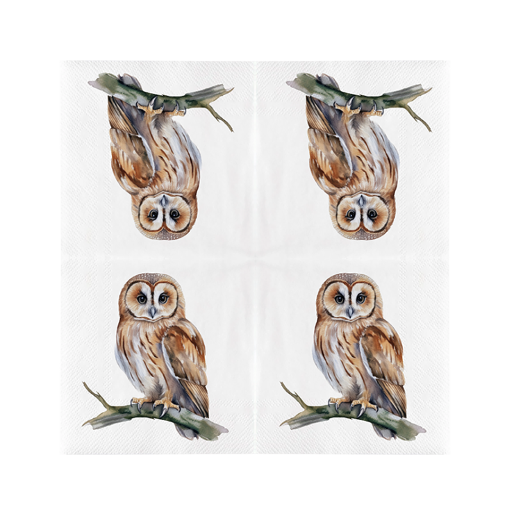 esschert design Papieren servetten uil 33x33cm