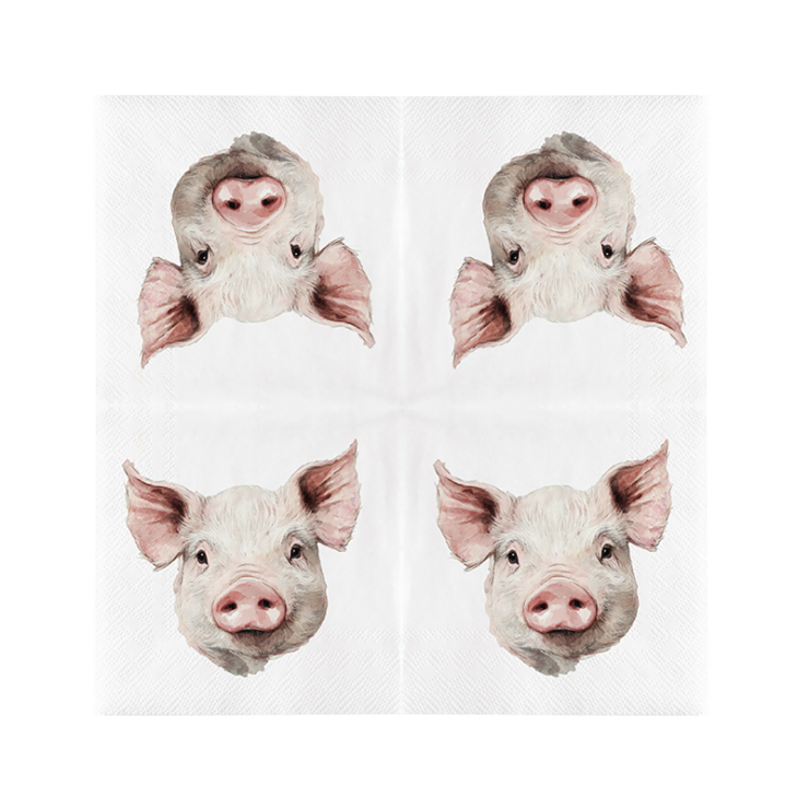 esschert design Papieren servetten varken 33x33cm