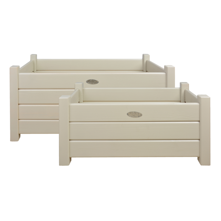 esschert design Plantenbak rechth. wit set S/L