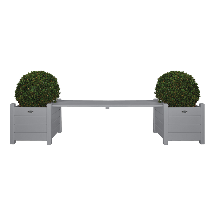 Esschert Design Plantenbakken Met Bank Grijs