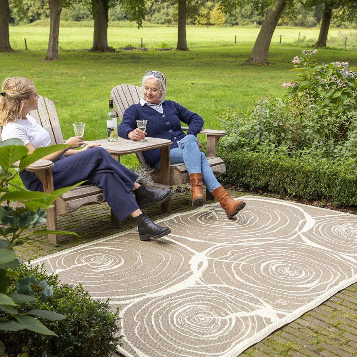 Esschert Design Rechthoekig Tuintapijt Jaarringen